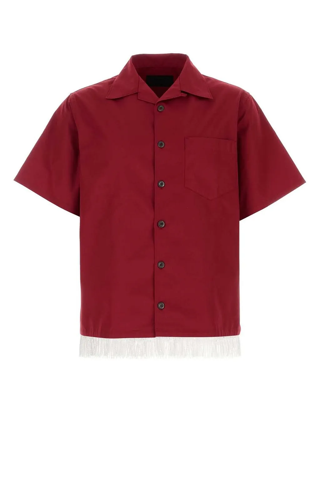 Prada Short-Sleeved Fringed Shirt