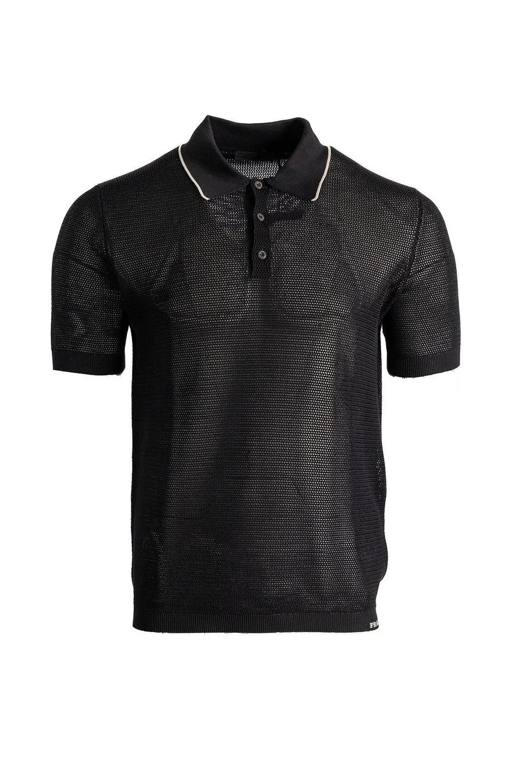 Prada Short-Sleeved Mesh Polo Shirt