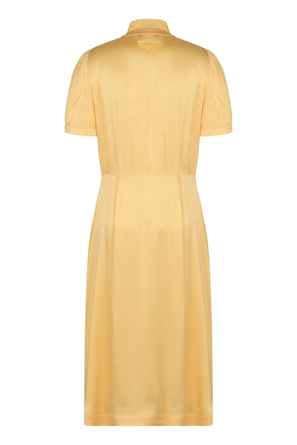 Prada Short-Sleeved Ruffled Midi Dress