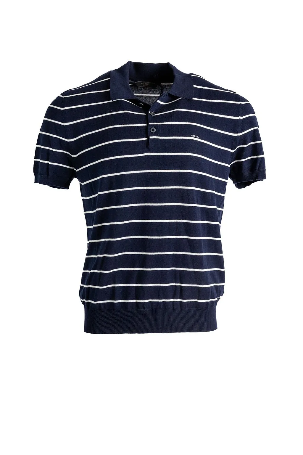 Prada Short-Sleeved Striped Polo Shirt