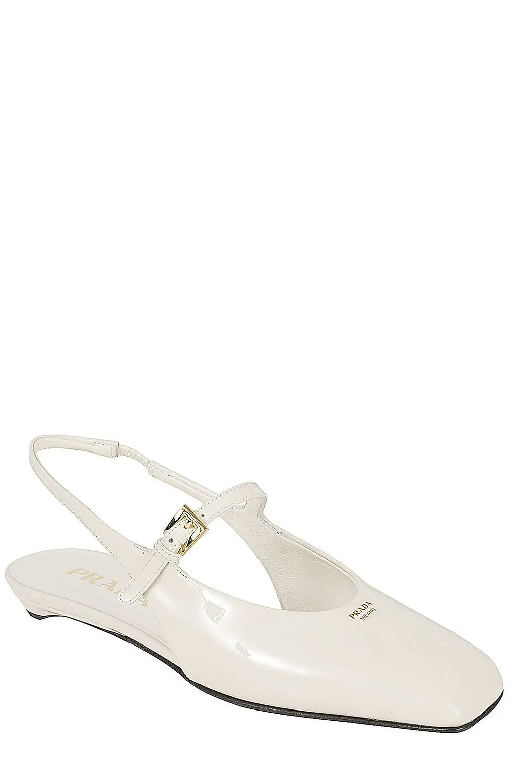 Prada Slingback Buckled Flat Sandals
