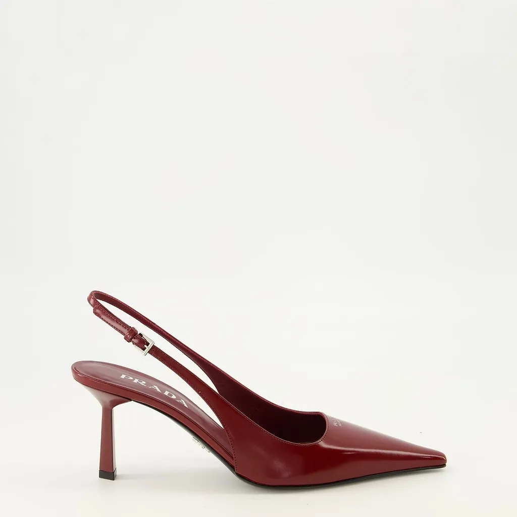 Prada Slingback Patent Heeled Pumps