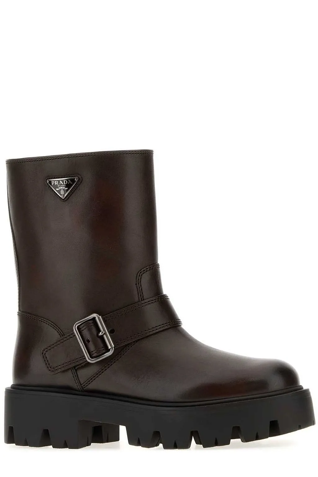 Prada Stride Buckled Ankle Boots