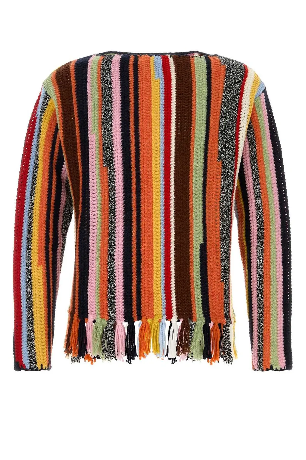 Prada Striped Fringed Jumper