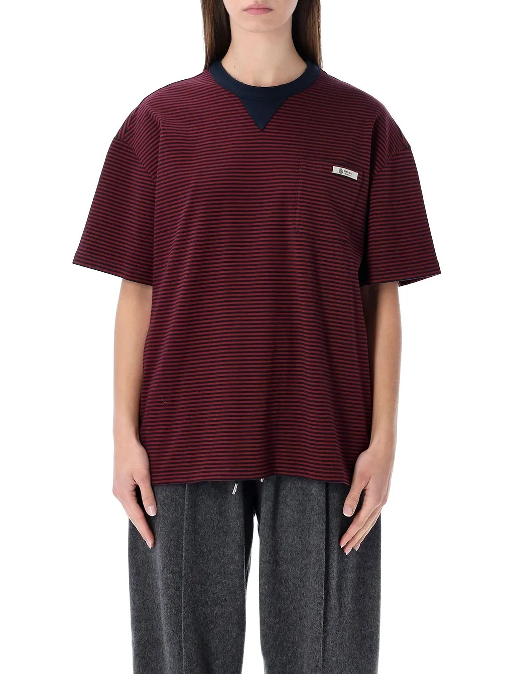 Prada Striped Oversized T-Shirt
