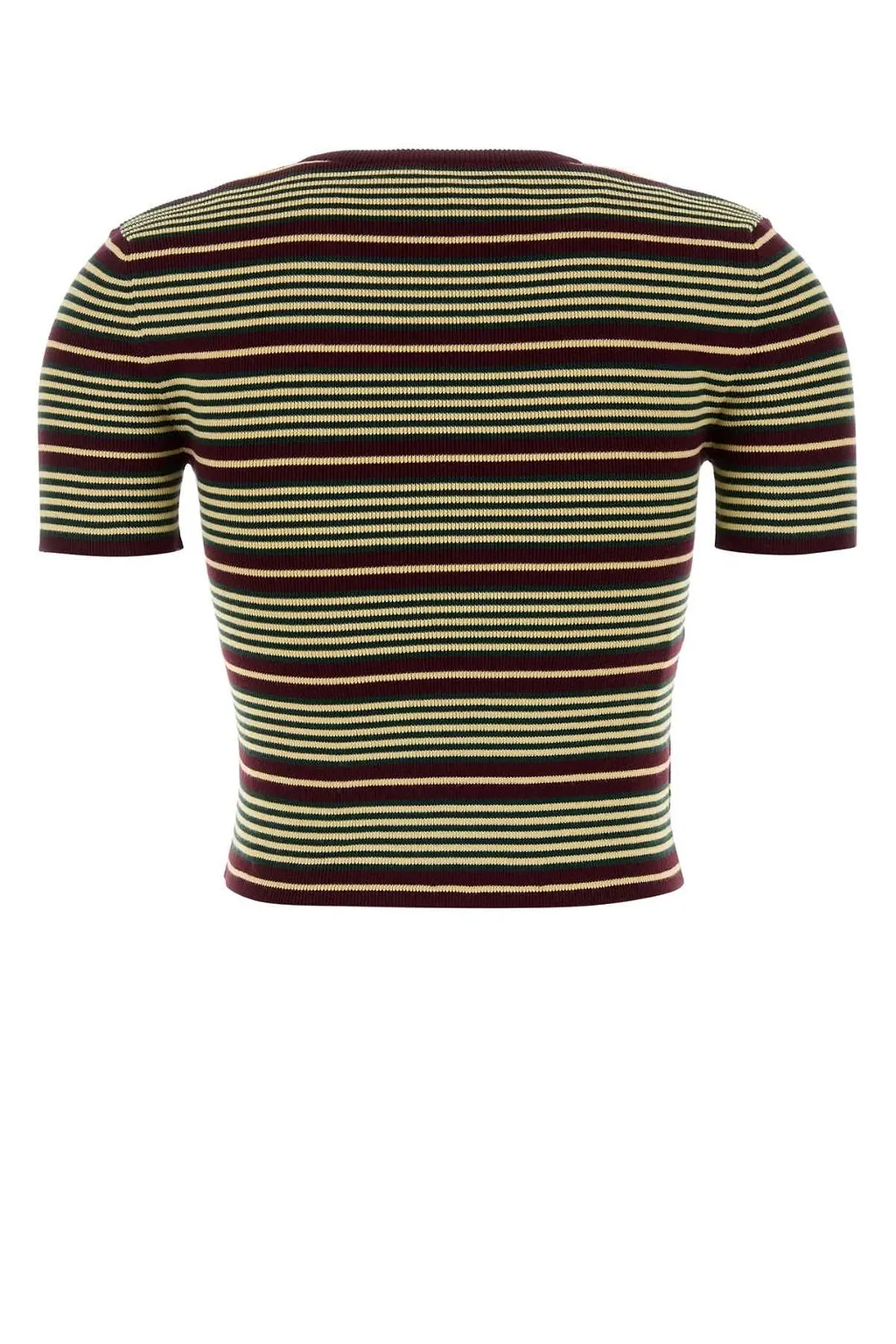 Prada Striped Short-Sleeved Knitted Top