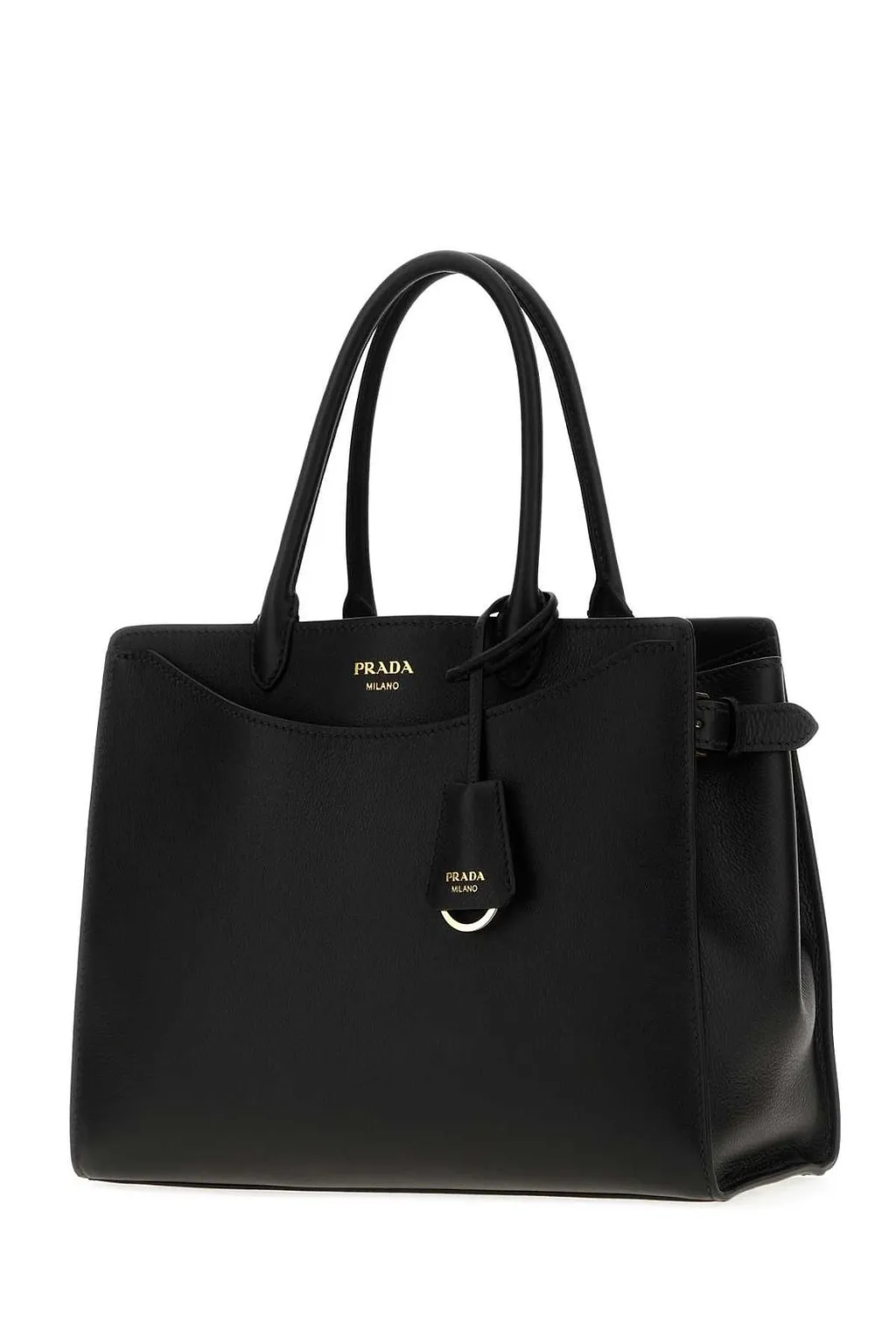 Prada Structured Leather Tote Bag