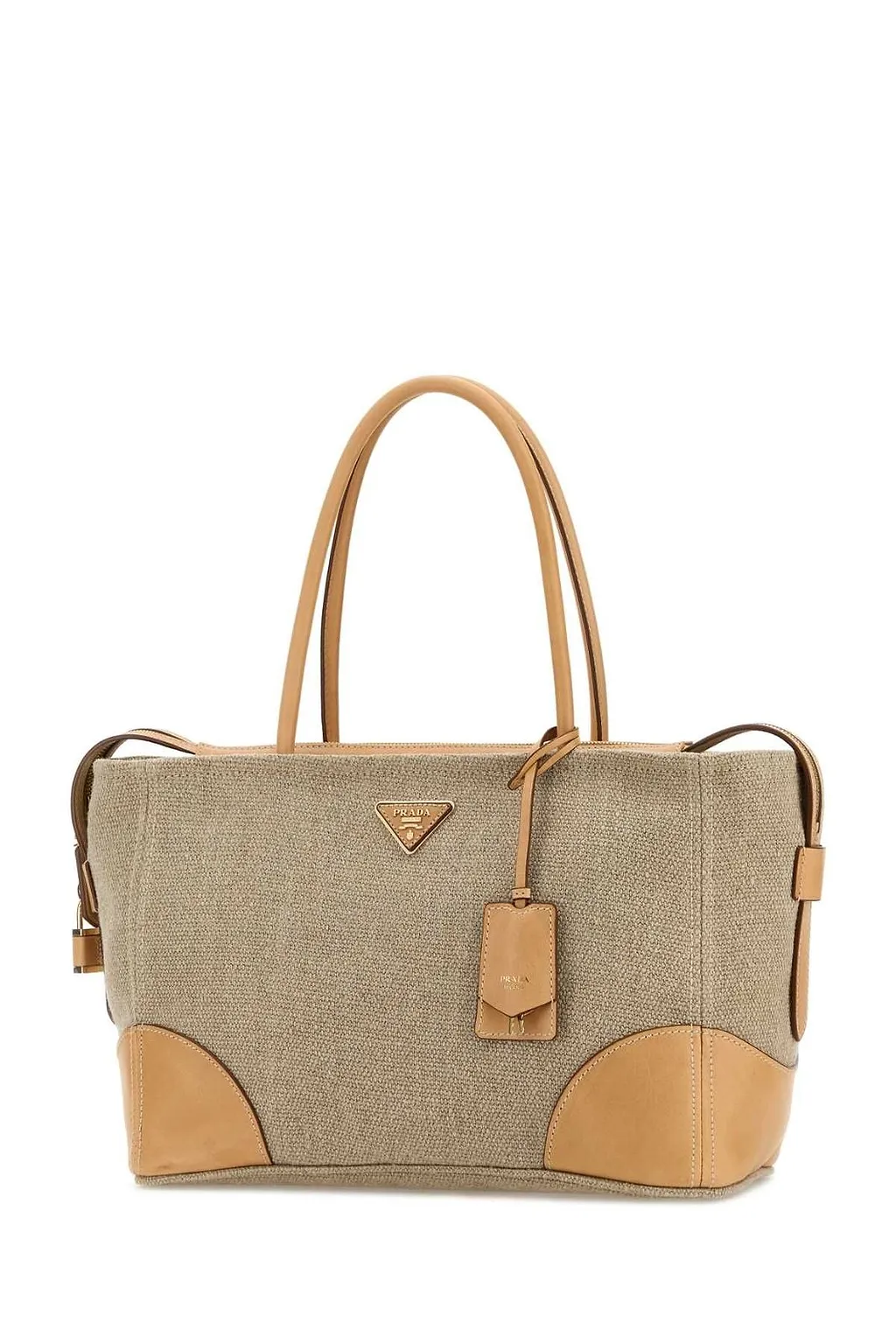 Prada Structured Canvas Tote Bag