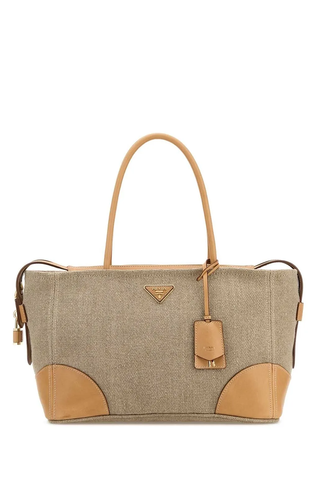 Prada Structured Canvas Tote Bag
