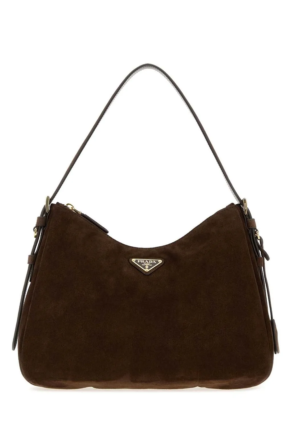 Prada Logo-Plaque Zipped Hobo Bag