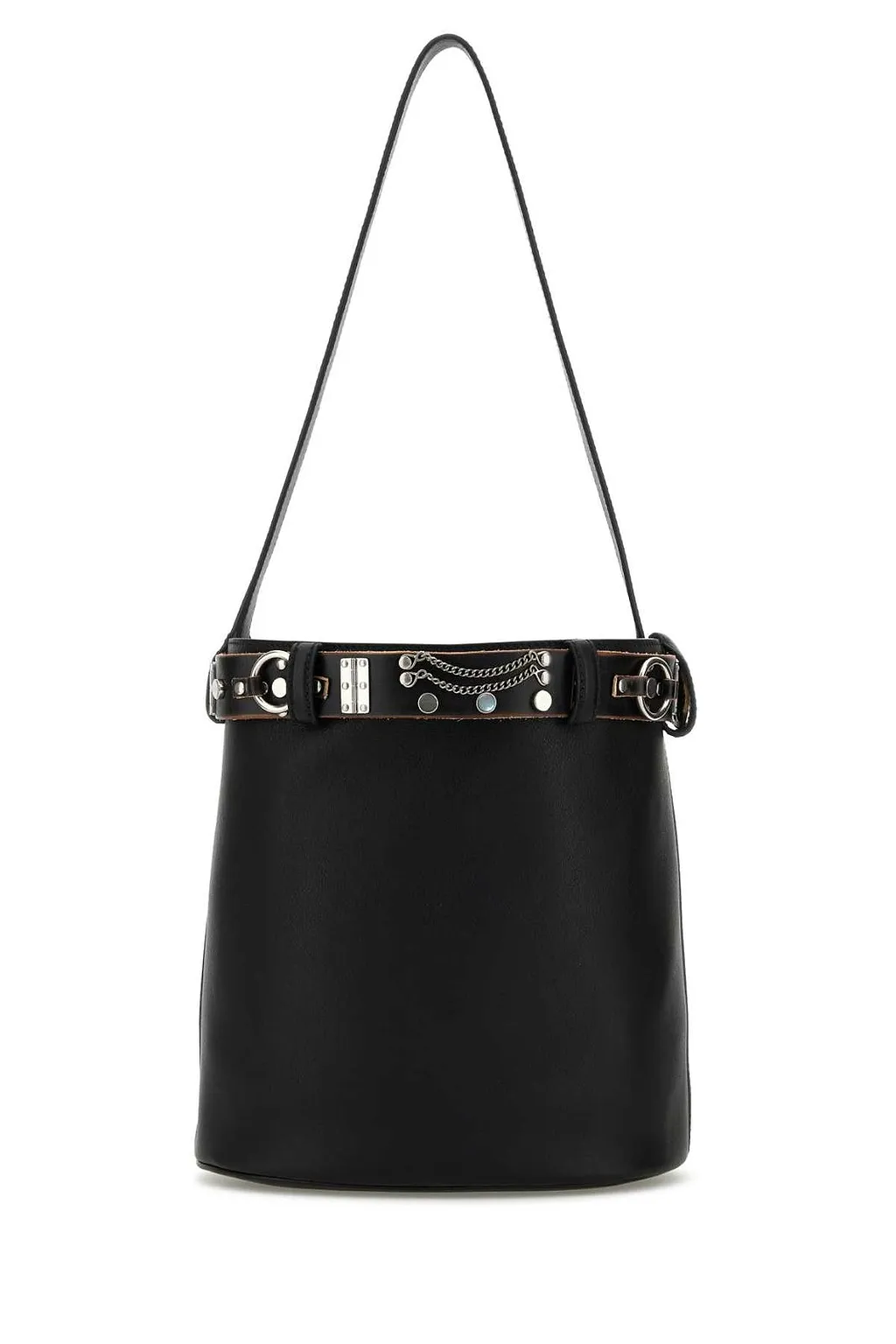 Prada Stud-Embellished Belt Bucket Bag
