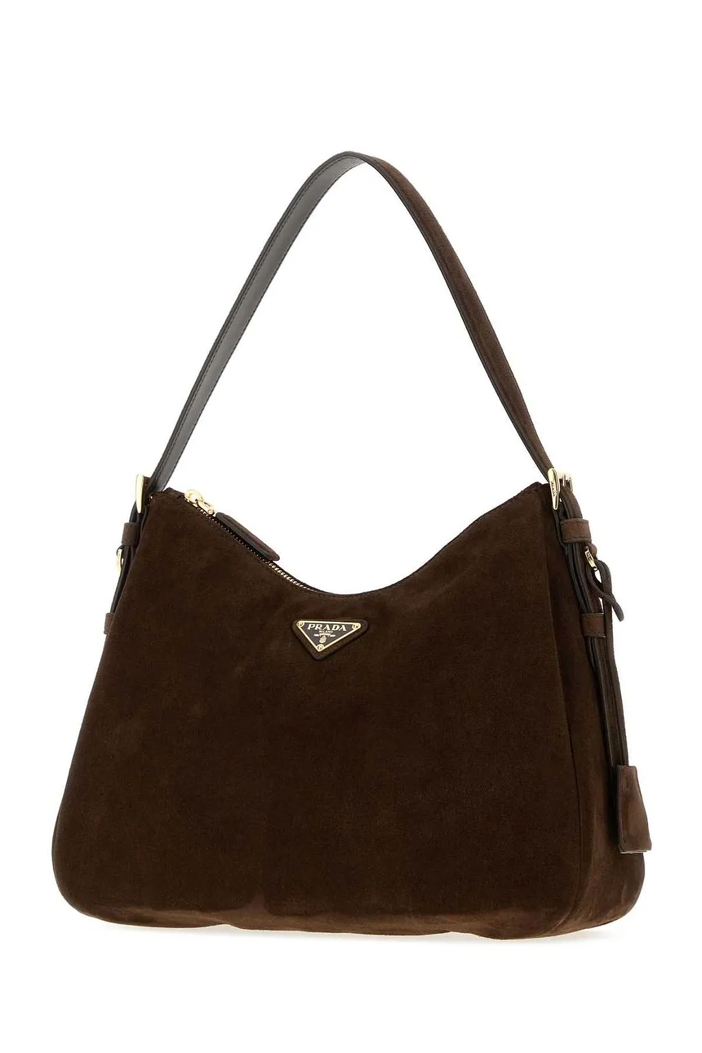 Prada Logo-Plaque Zipped Hobo Bag