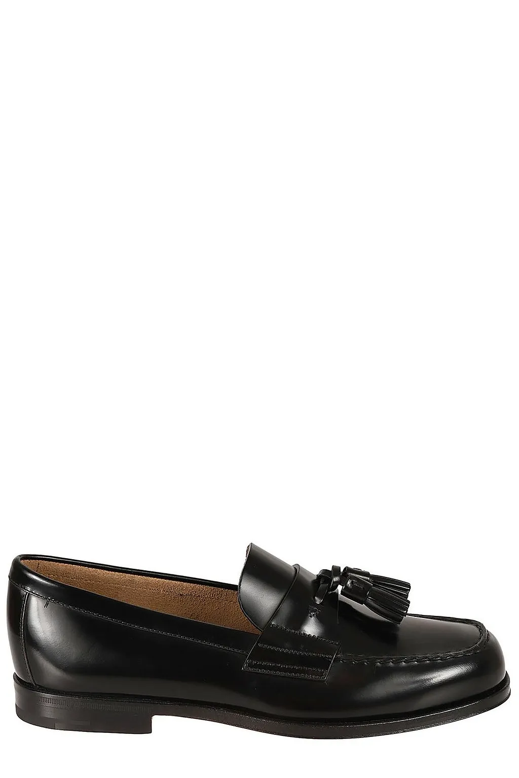 Prada Tassel-Detailed Almond-Toe Loafers