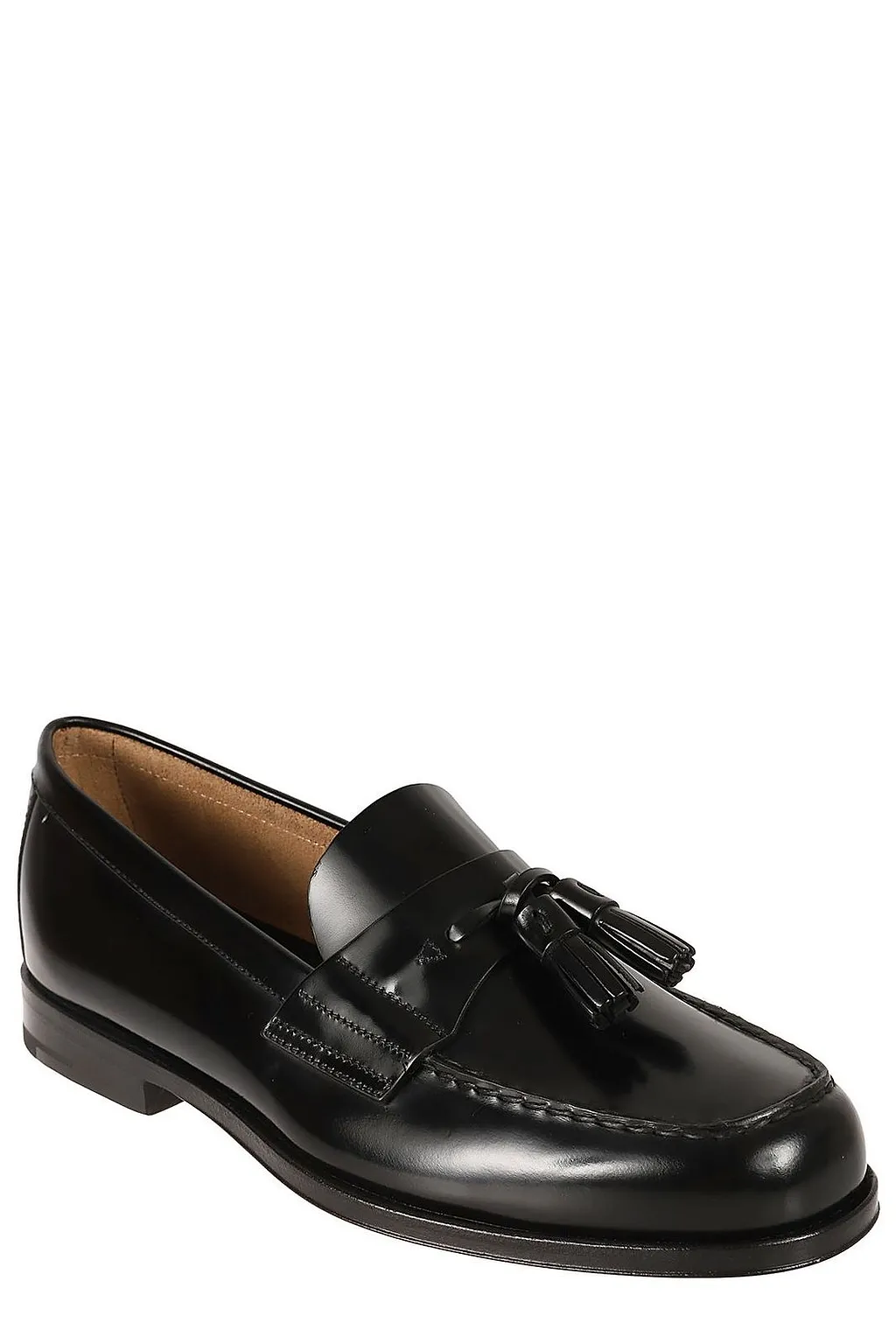 Prada Tassel-Detailed Almond-Toe Loafers