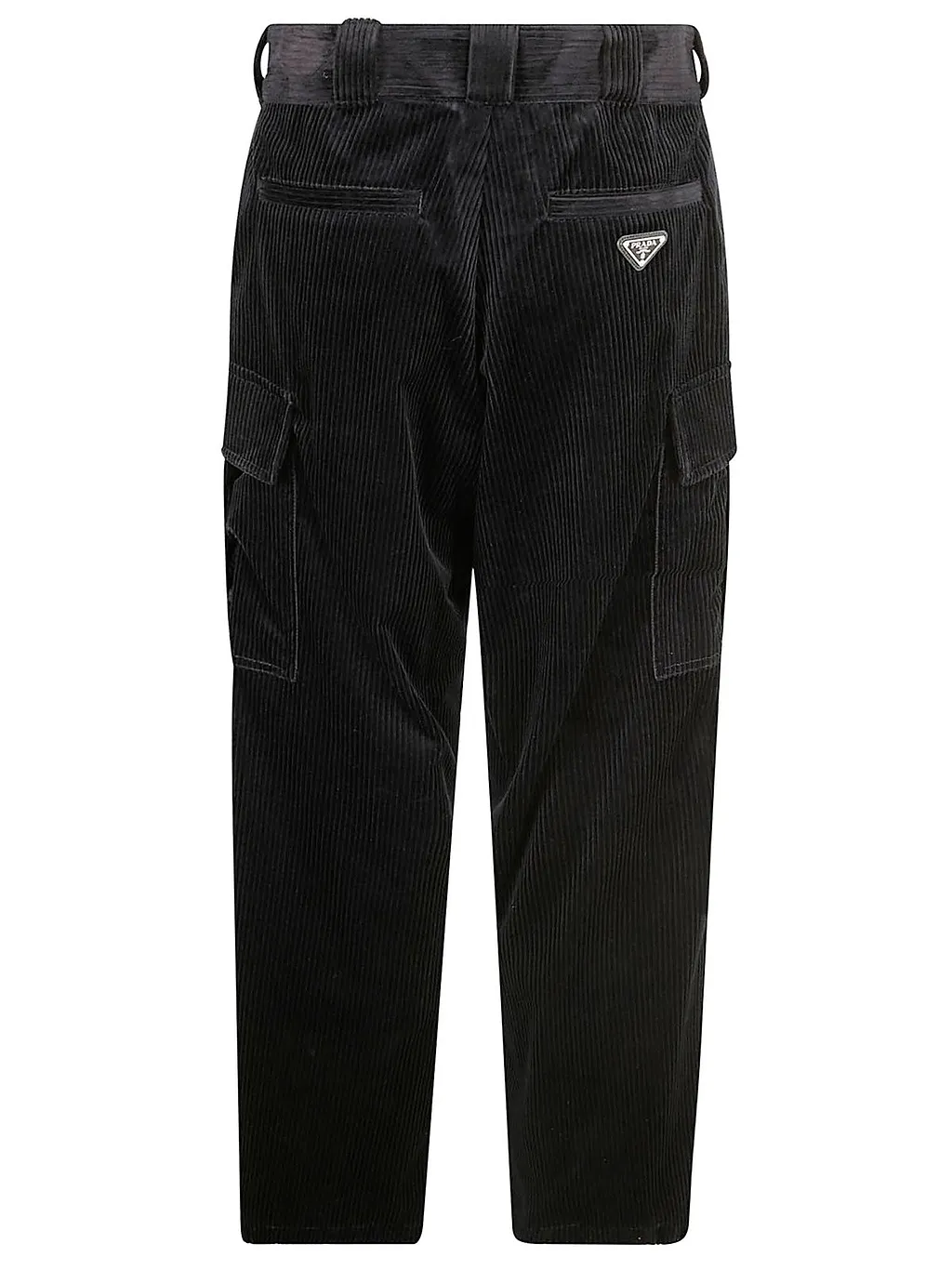 Prada Tapered-Leg Drawstring-Hem Trousers