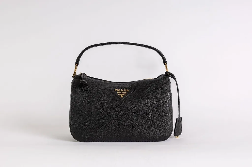 Prada Textured Top Handle Shoulder Bag