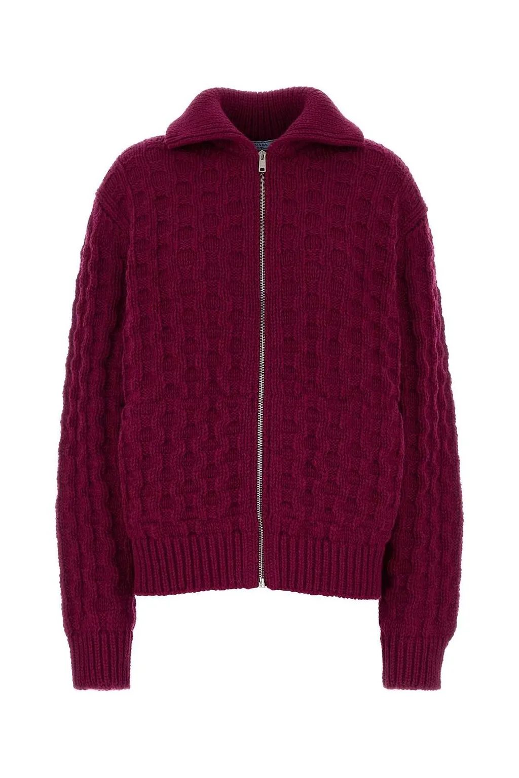 Prada Textured Zip-Up Cardigan