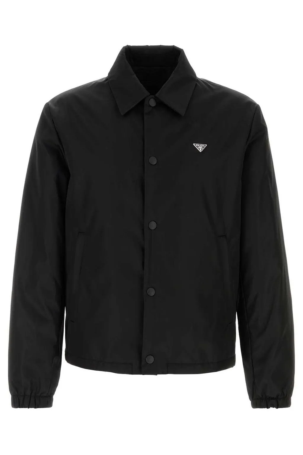 Prada Triangle-Logo Button-Up Coat
