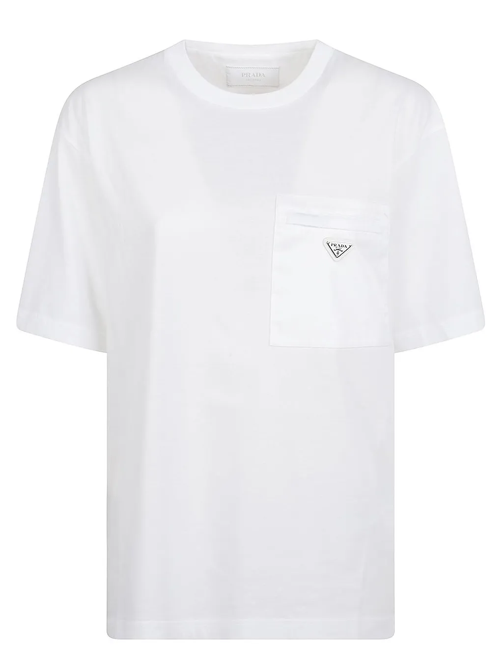 Prada Triangle-Logo Crewneck T-Shirt