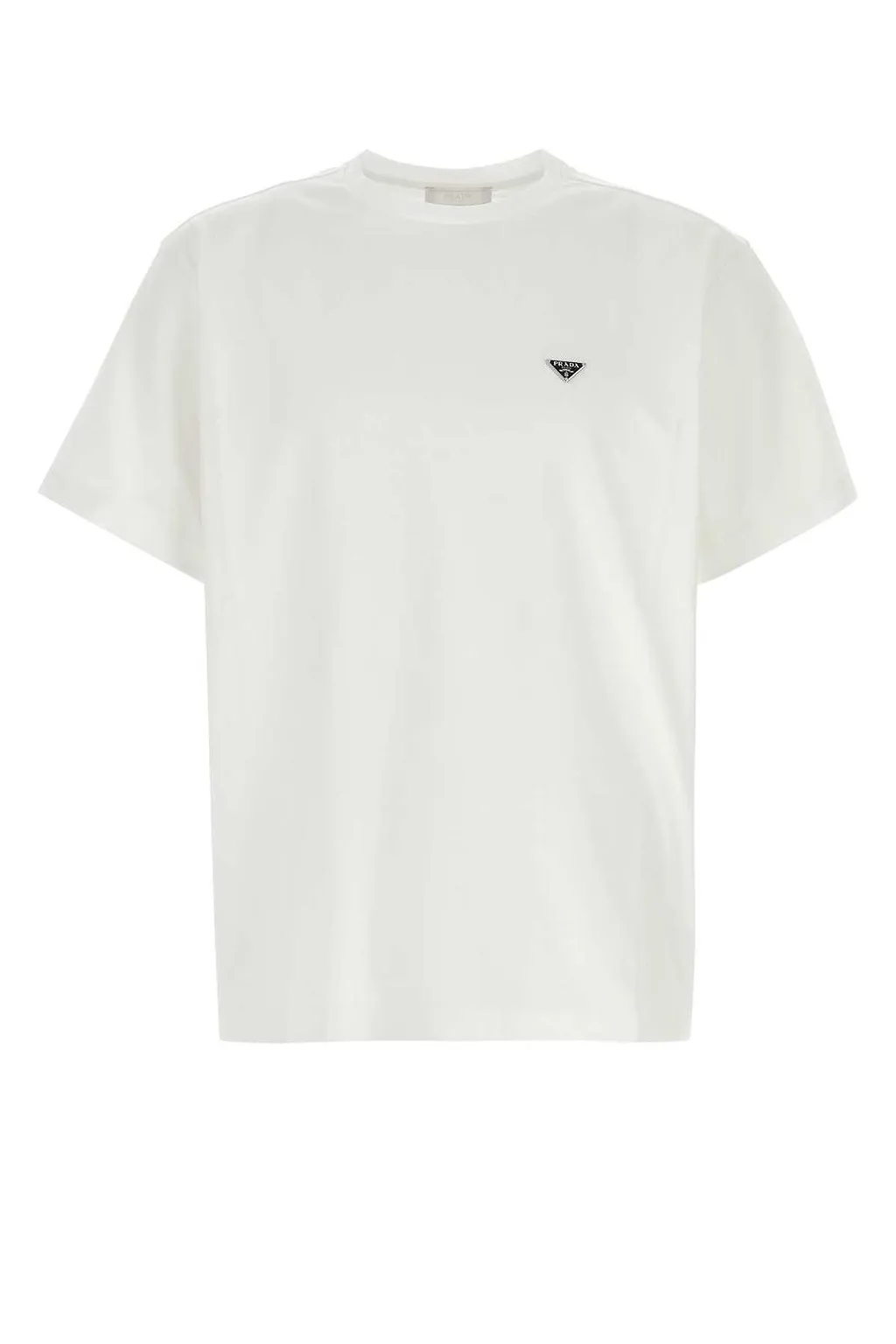 Prada Triangle-Logo Crewneck T-Shirt