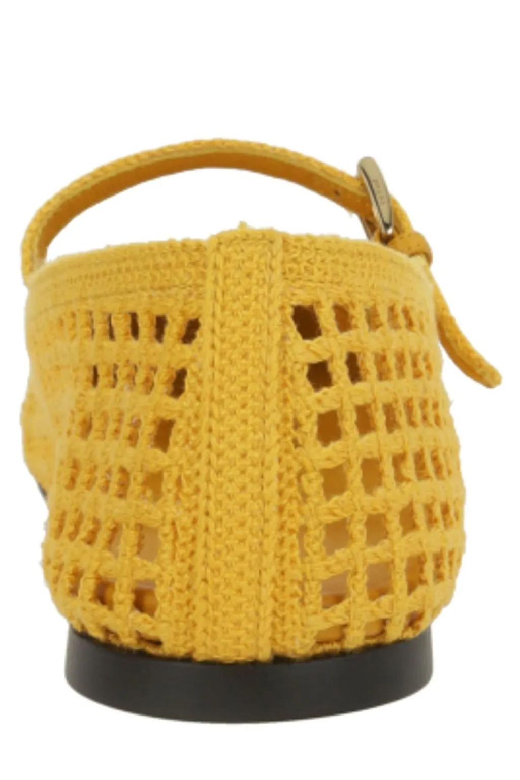 Prada Triangle-Logo Crochet Ballerinas