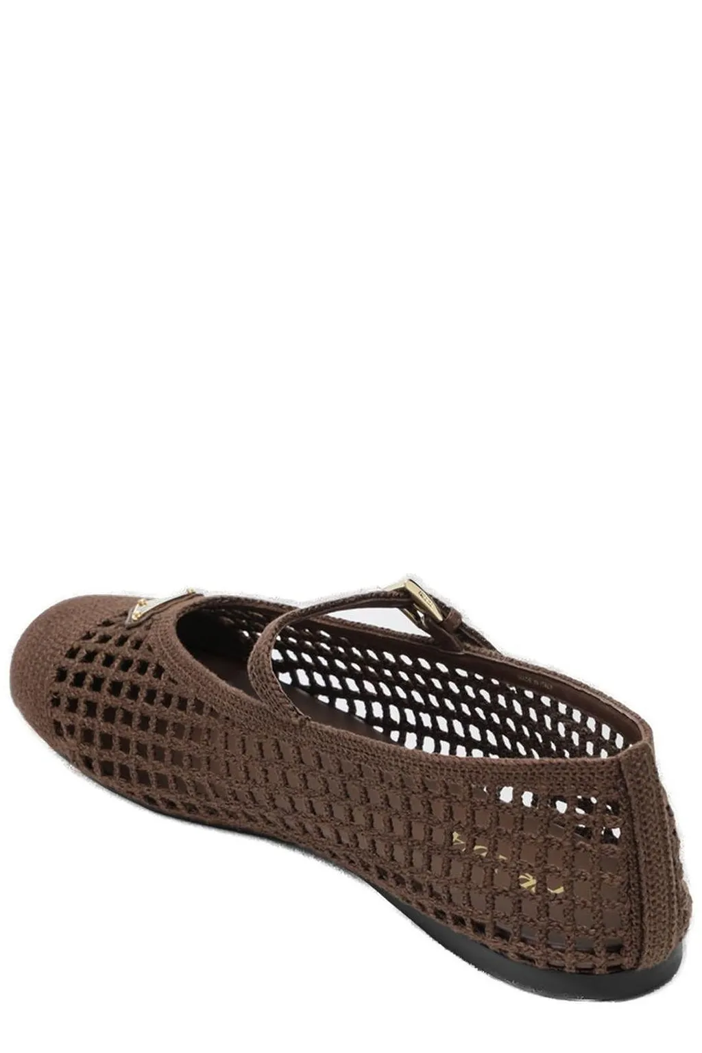Prada Triangle-Logo Crochet Ballerinas