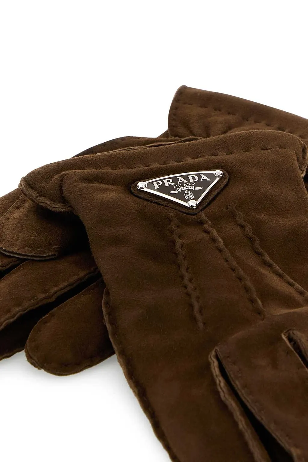 Prada Triangle-Logo Gloves