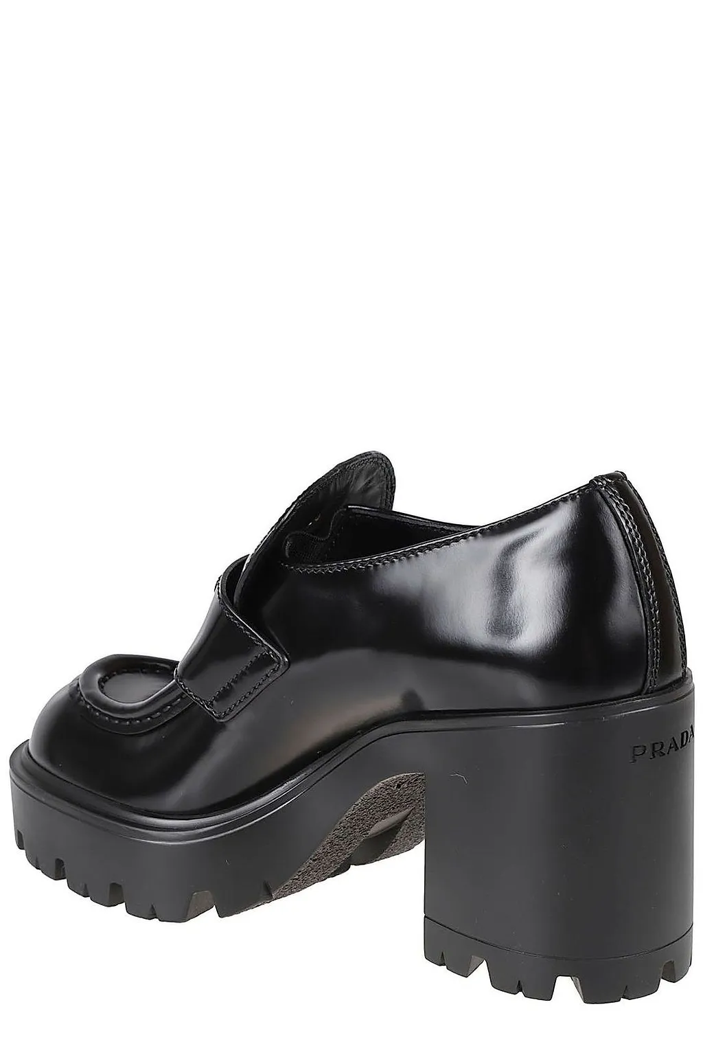 Prada Triangle-Logo Heeled Loafers