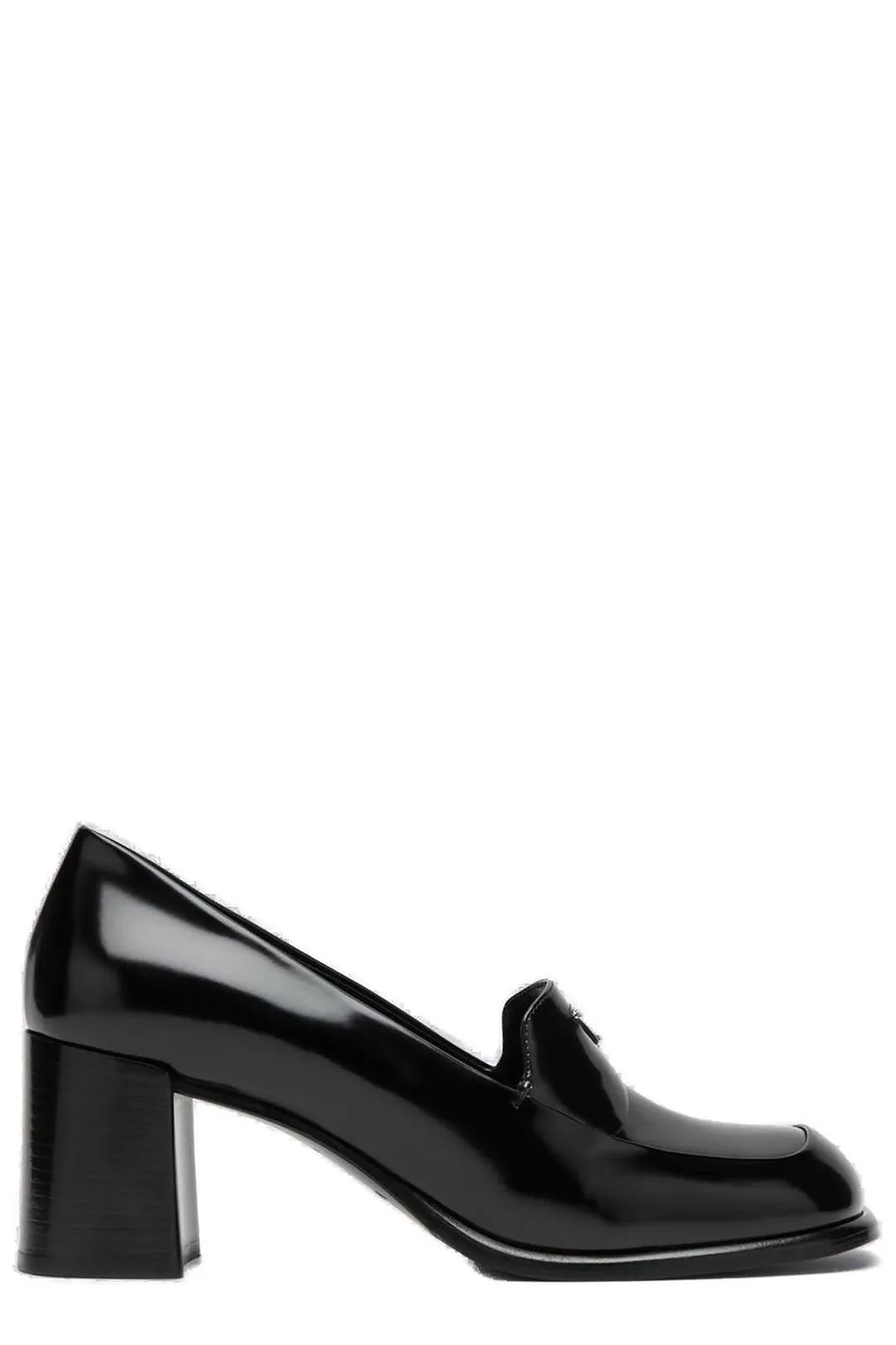 Prada Triangle-Logo Heeled Loafers