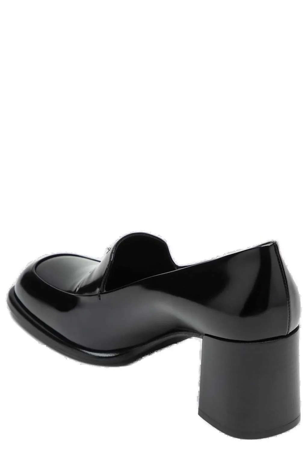 Prada Triangle-Logo Heeled Loafers