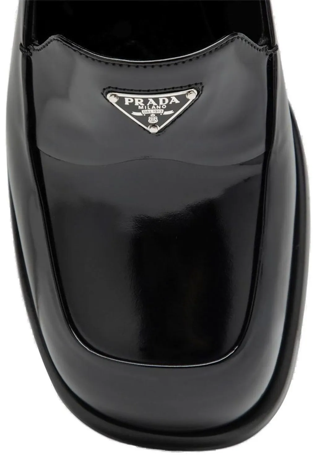 Prada Triangle-Logo Heeled Loafers