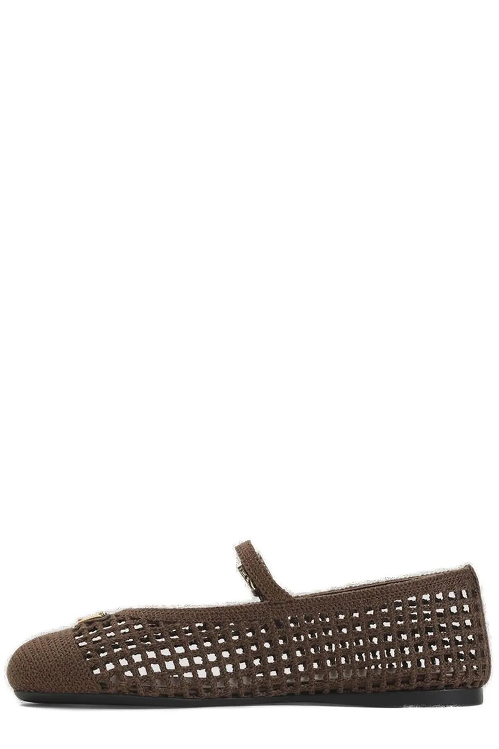 Prada Triangle-Logo Mesh Ballerinas