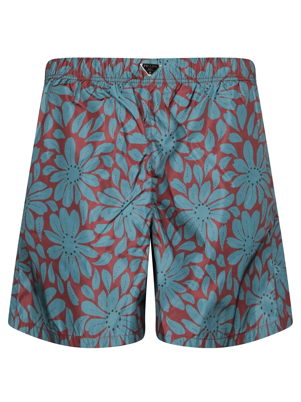 Prada Triangle-Logo Mid-Rise Swim Shorts