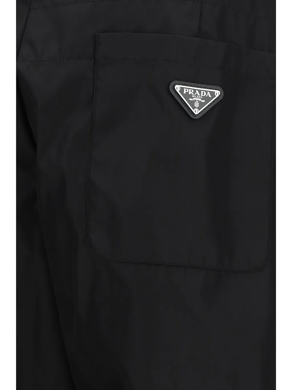 Prada Triangle-Logo Mid-Rise Tapered-Leg Trousers