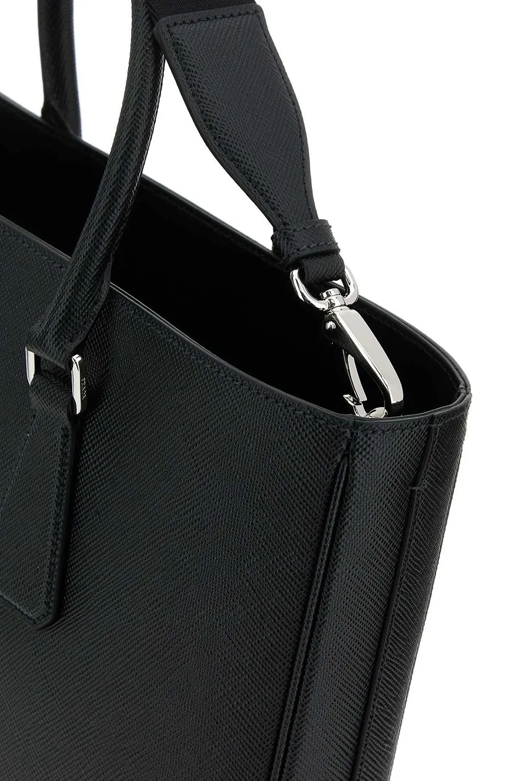 Prada Triangle-Logo Open-Top Tote Bag