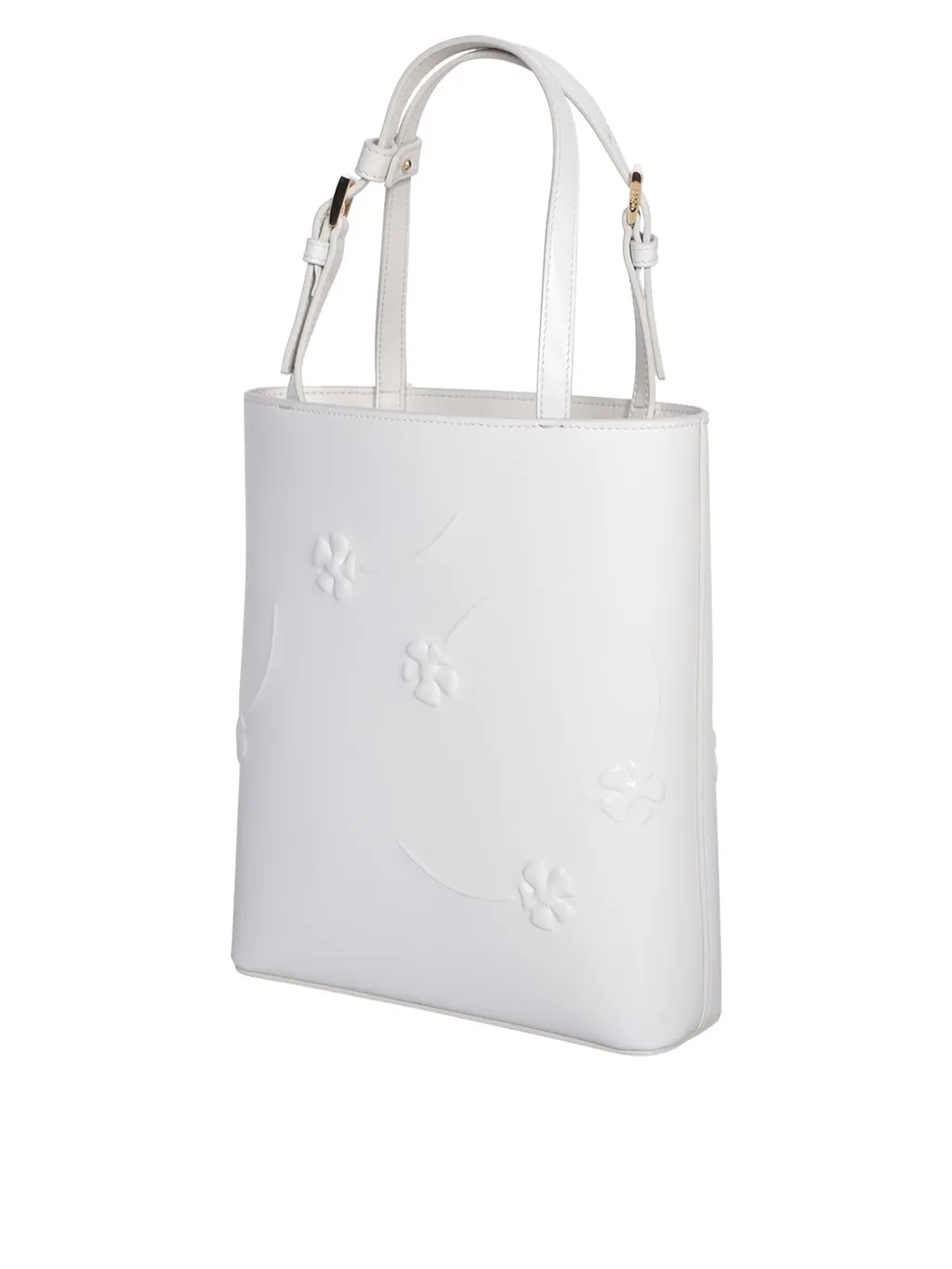 Prada Triangle Logo Plaque Cylinder Shaped Tote Bag