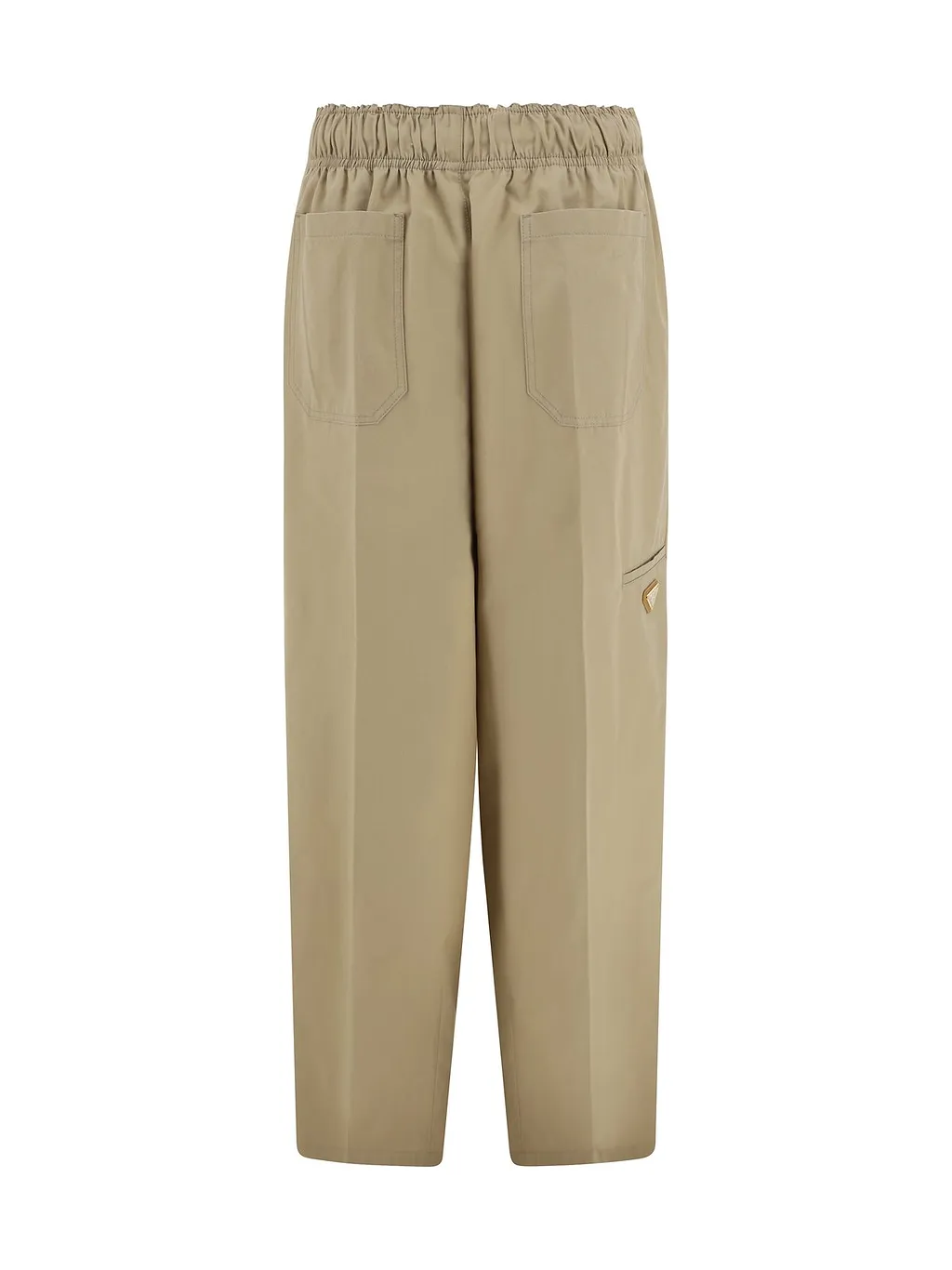Prada Triangle-Logo Plaque Wide-Leg Pants