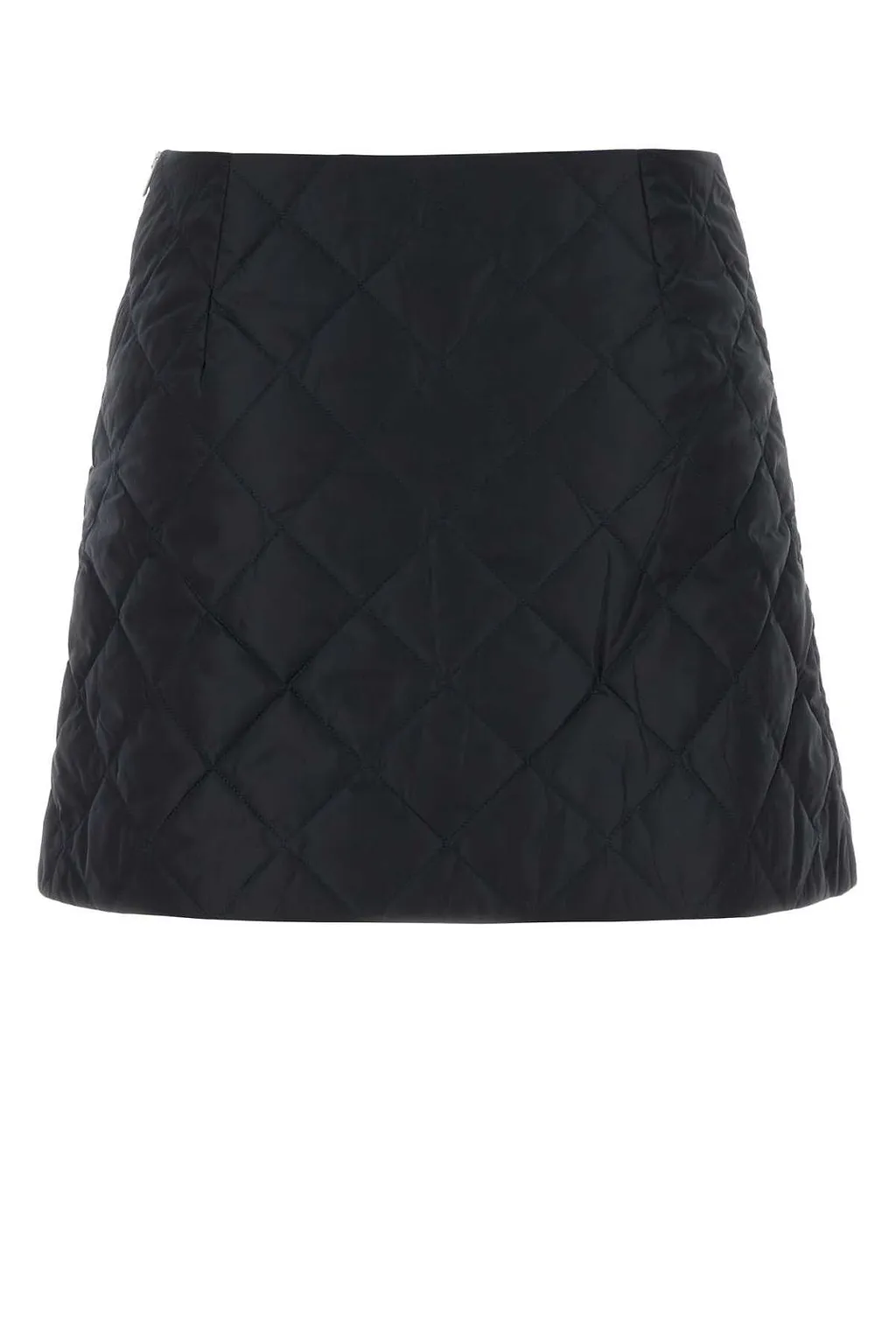 Prada Triangle-Logo Quilted Mini Skirt