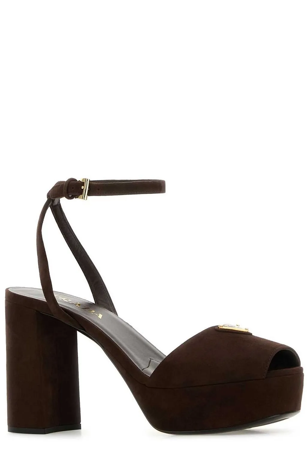 Prada Triangle-Logo Platform Sandals