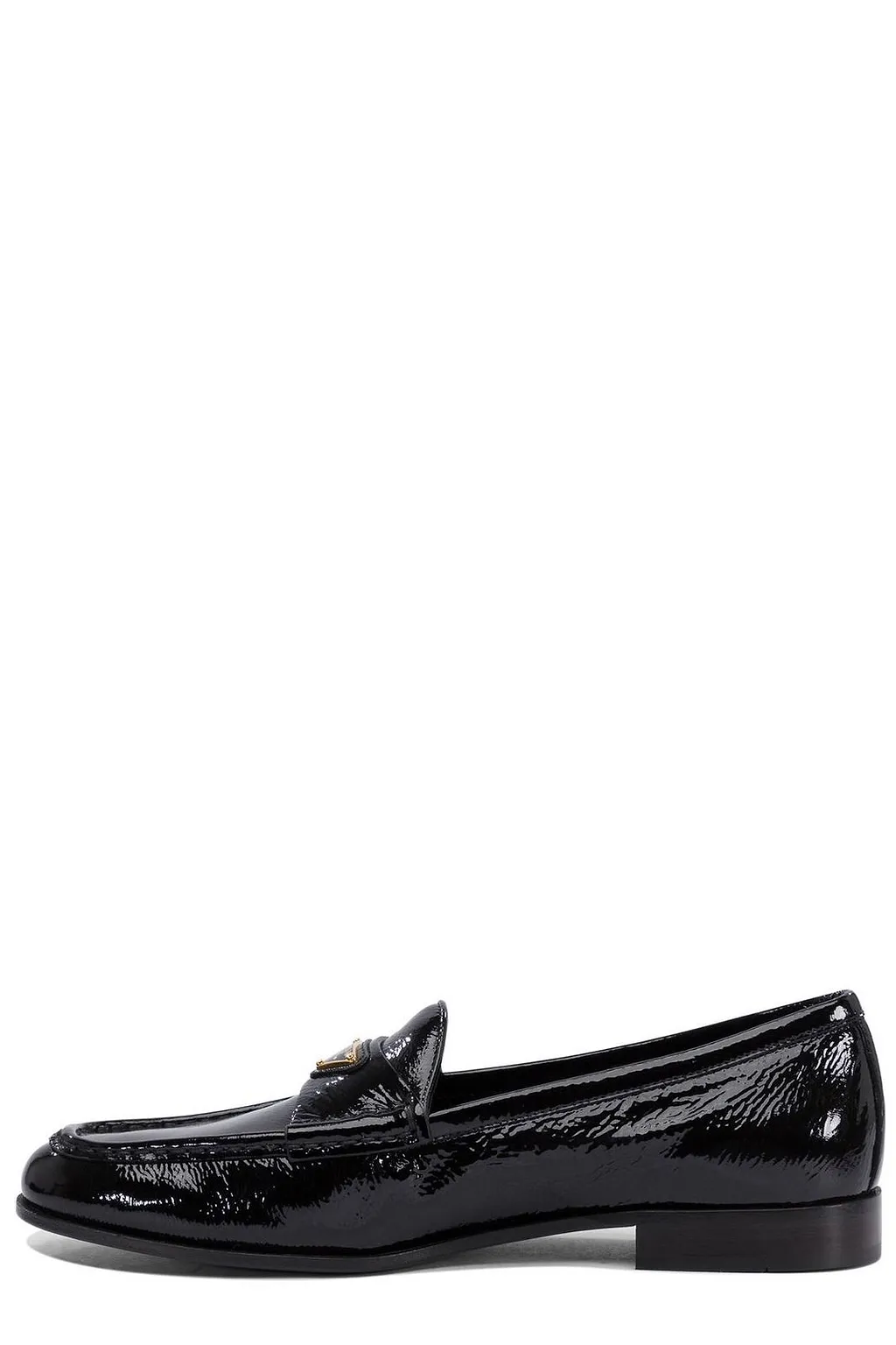 Prada Triangle-Logo Round-Toe Loafers
