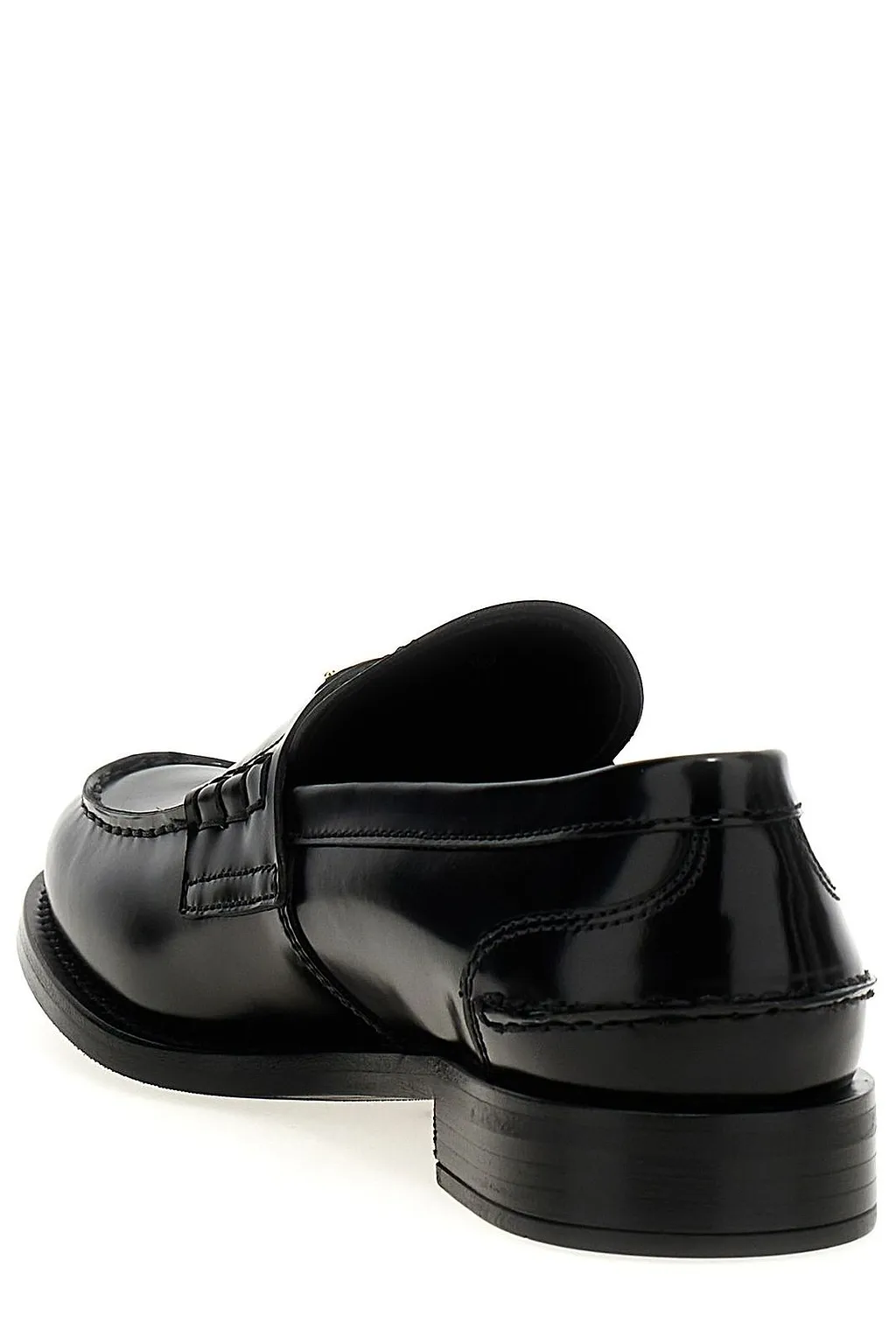 Prada Logo Plaque Slip-On Loafers
