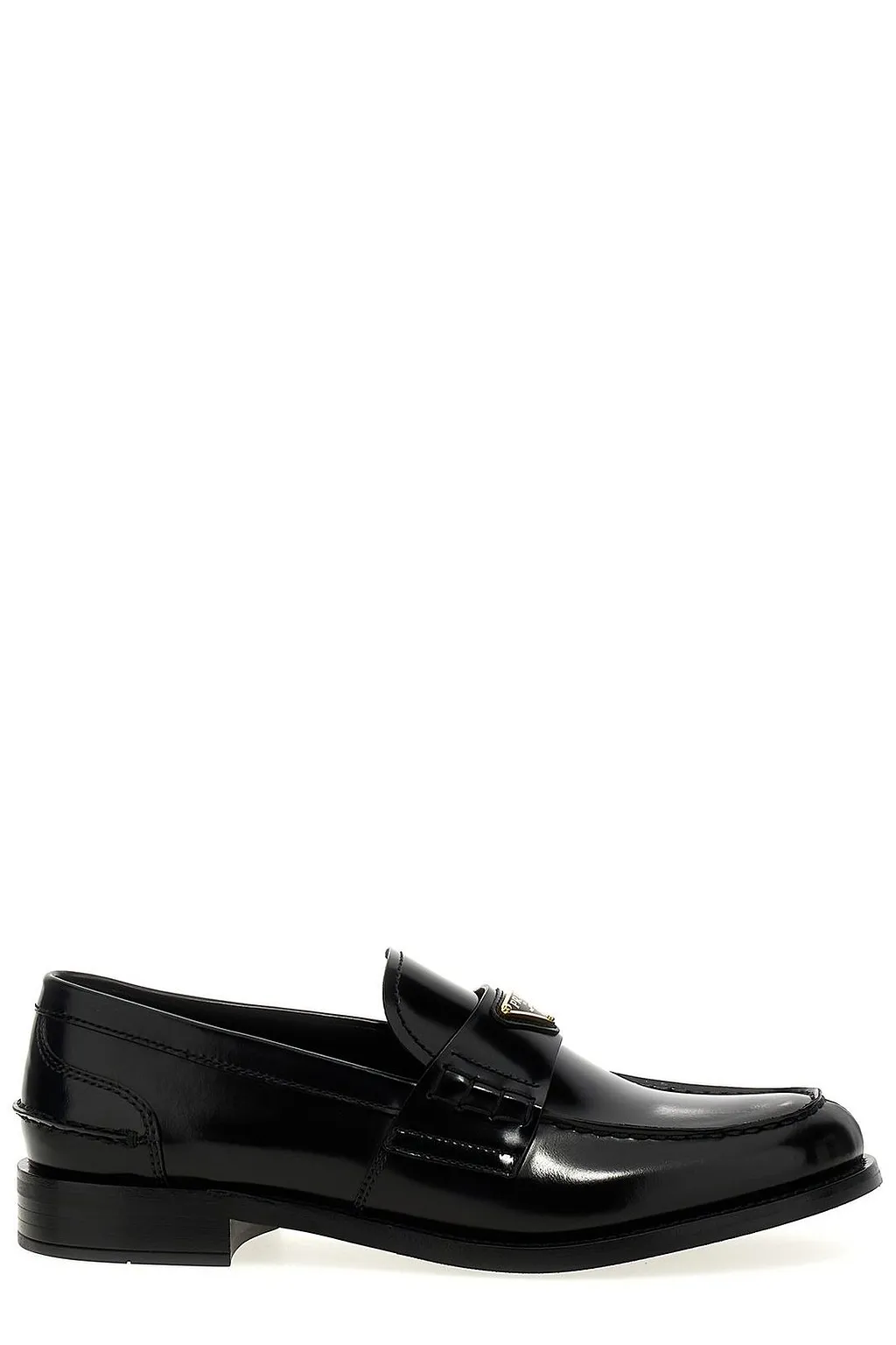 Prada Logo Plaque Slip-On Loafers