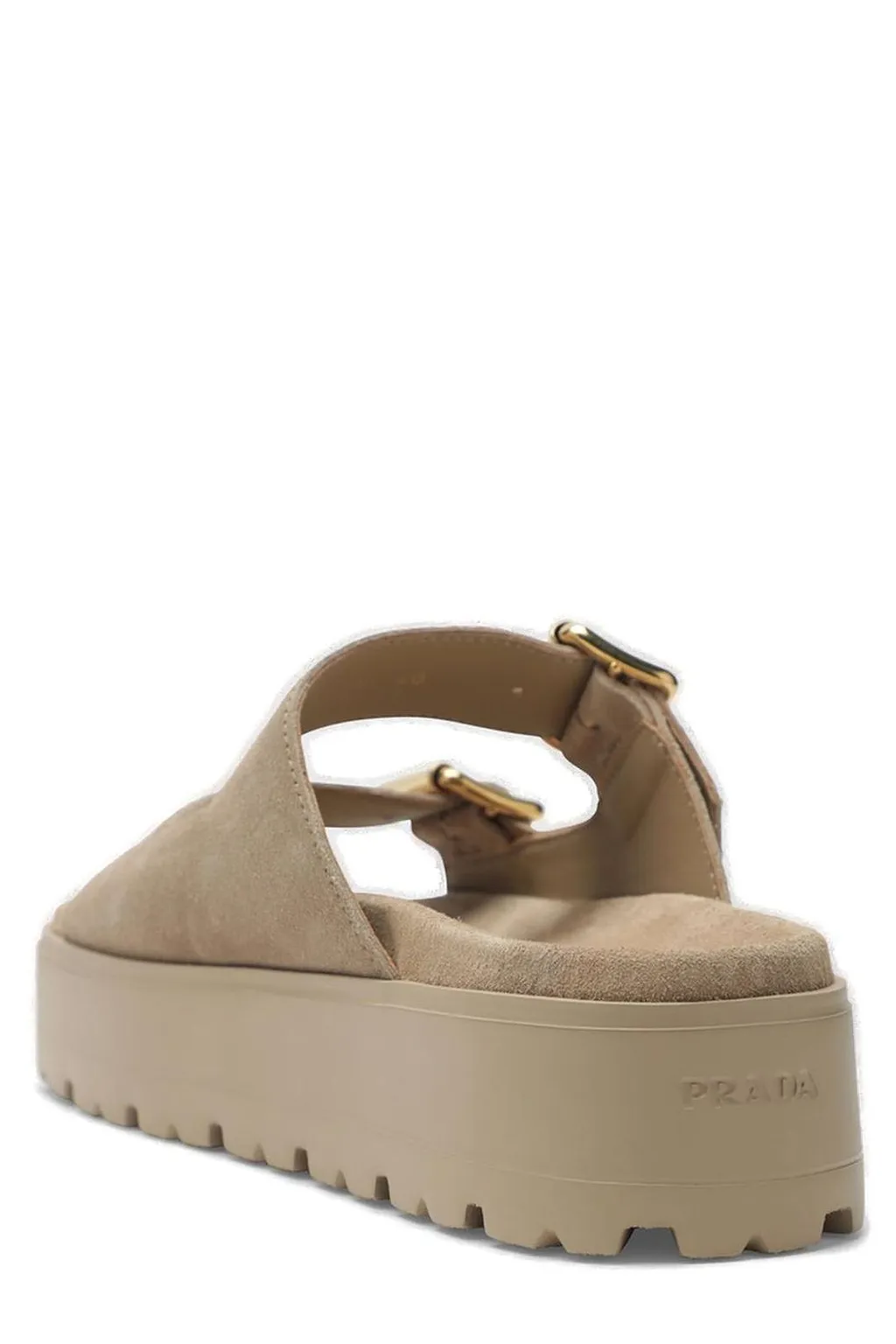 Prada Triangle-Logo Slip-On Sandals