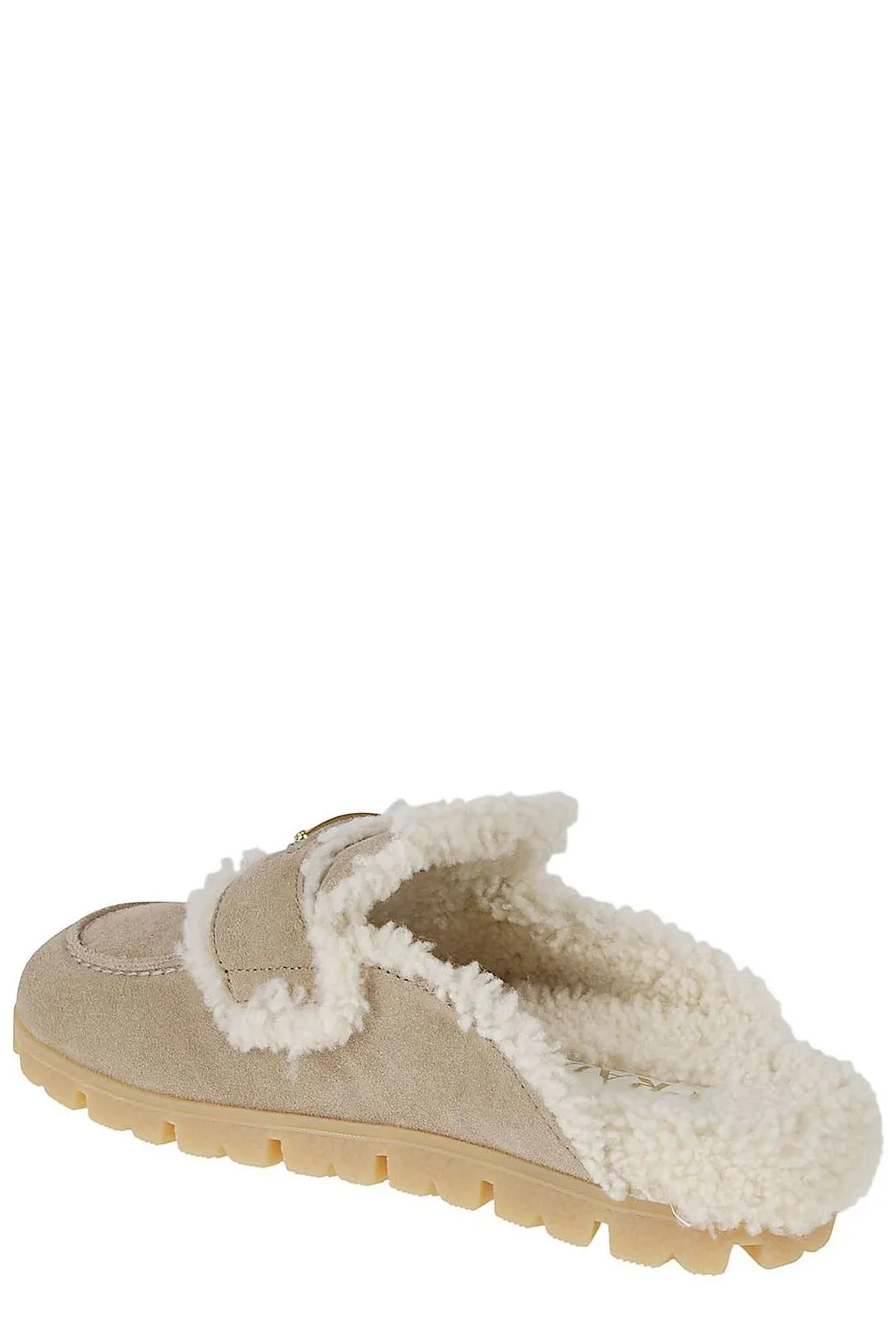 Prada Triangle-Logo Slip-On Sandals