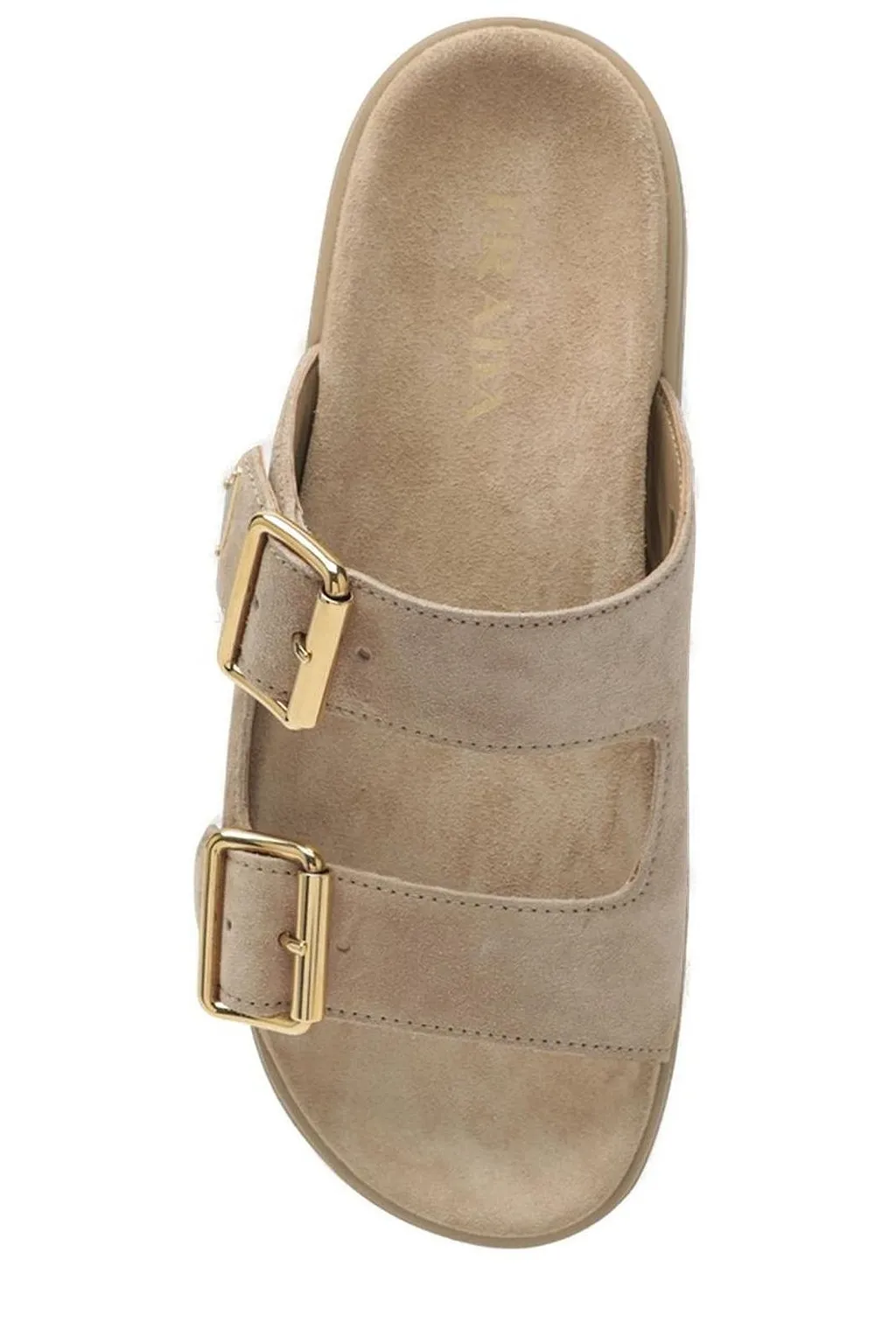 Prada Triangle-Logo Slip-On Sandals