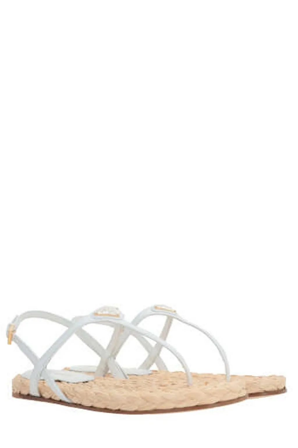 Prada Triangle-Logo Thong Sandals