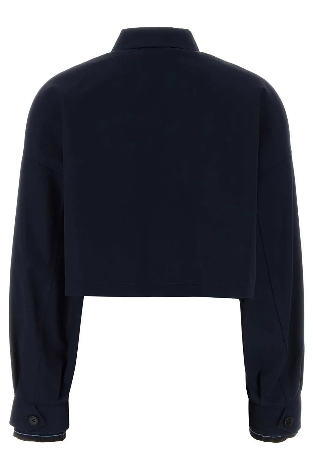 Prada Triangle-Logo Zip-Up Cropped Jacket