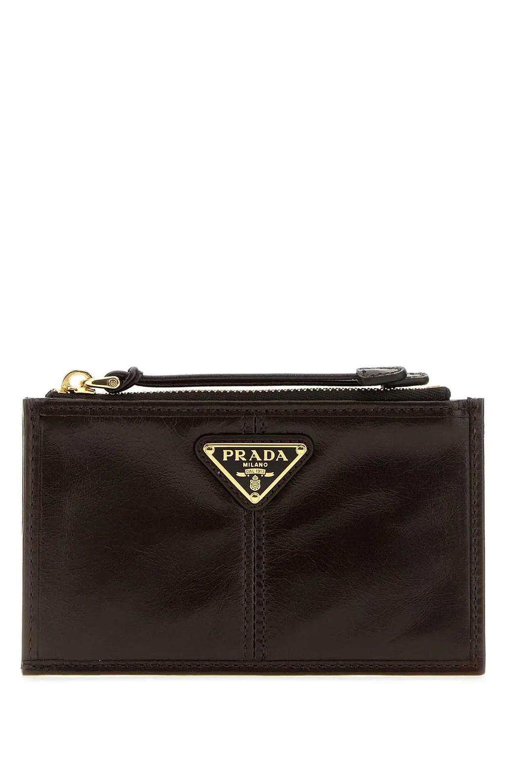 Prada Triangle-Logo Zipped Cardholder