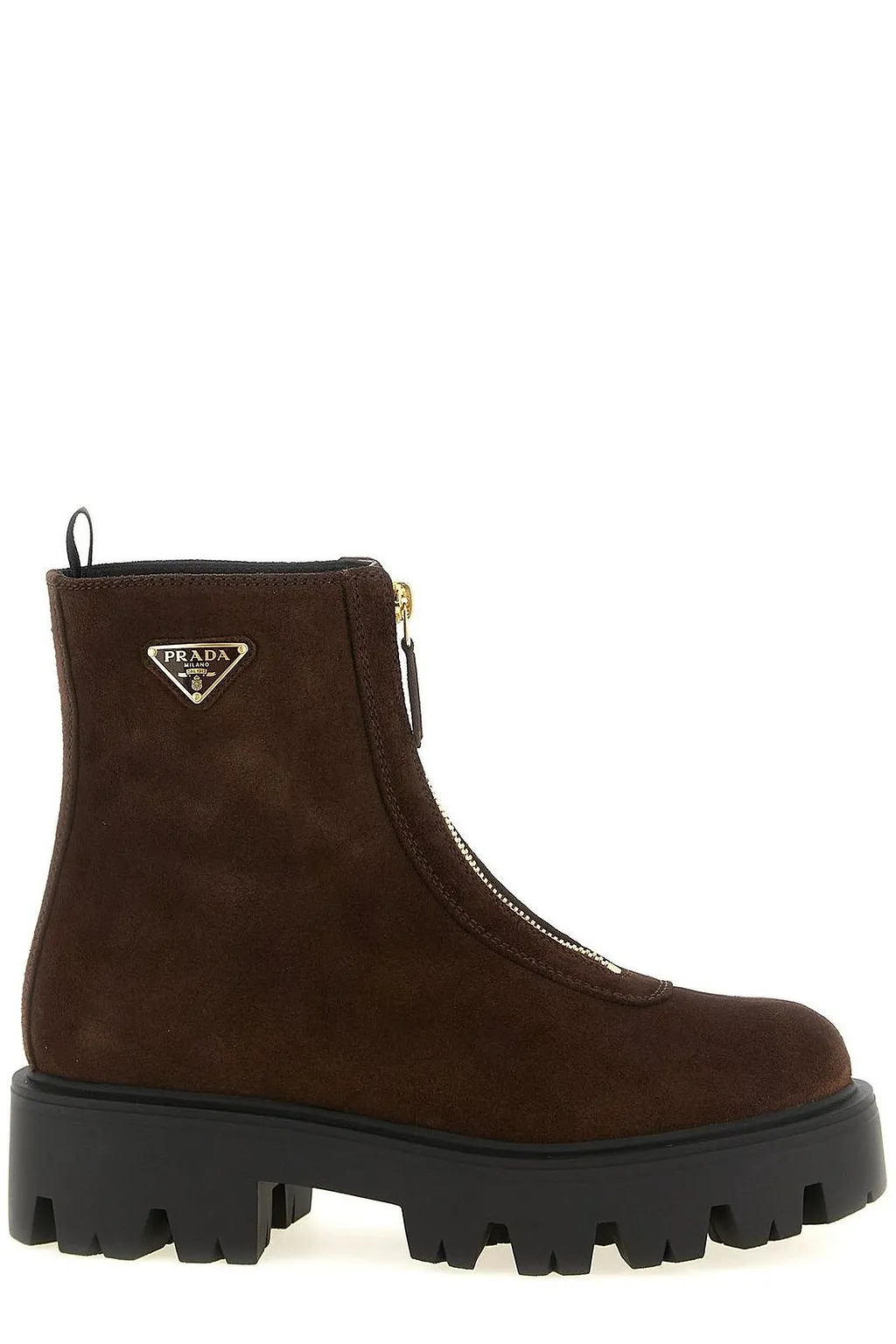 Prada Triangle-Logo Zipped Boots