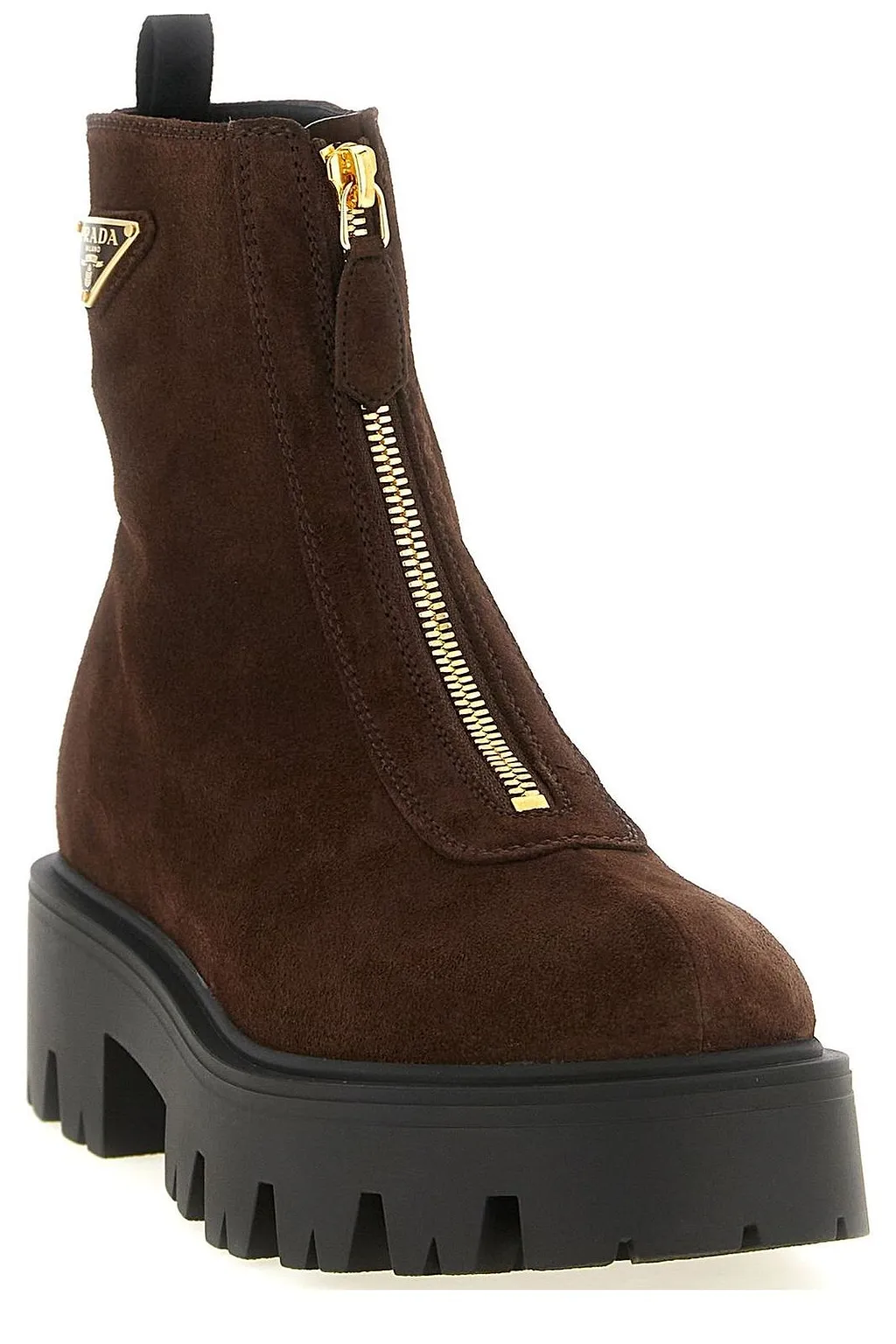 Prada Triangle-Logo Zipped Boots